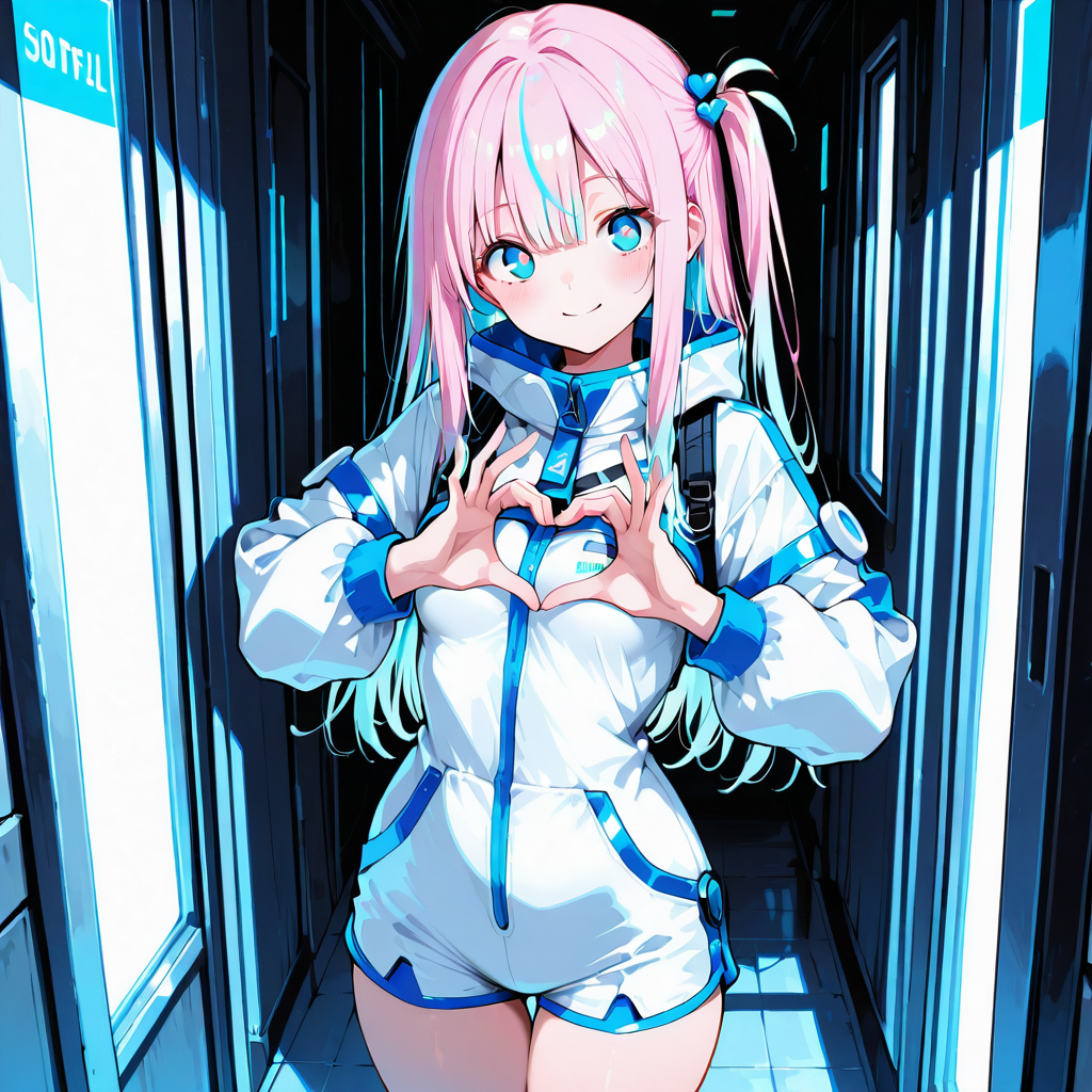 サクラがまとめポーズをしているイラスト