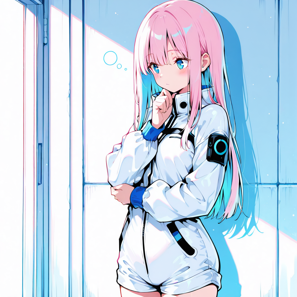 サクラが考え込んでいるイラスト