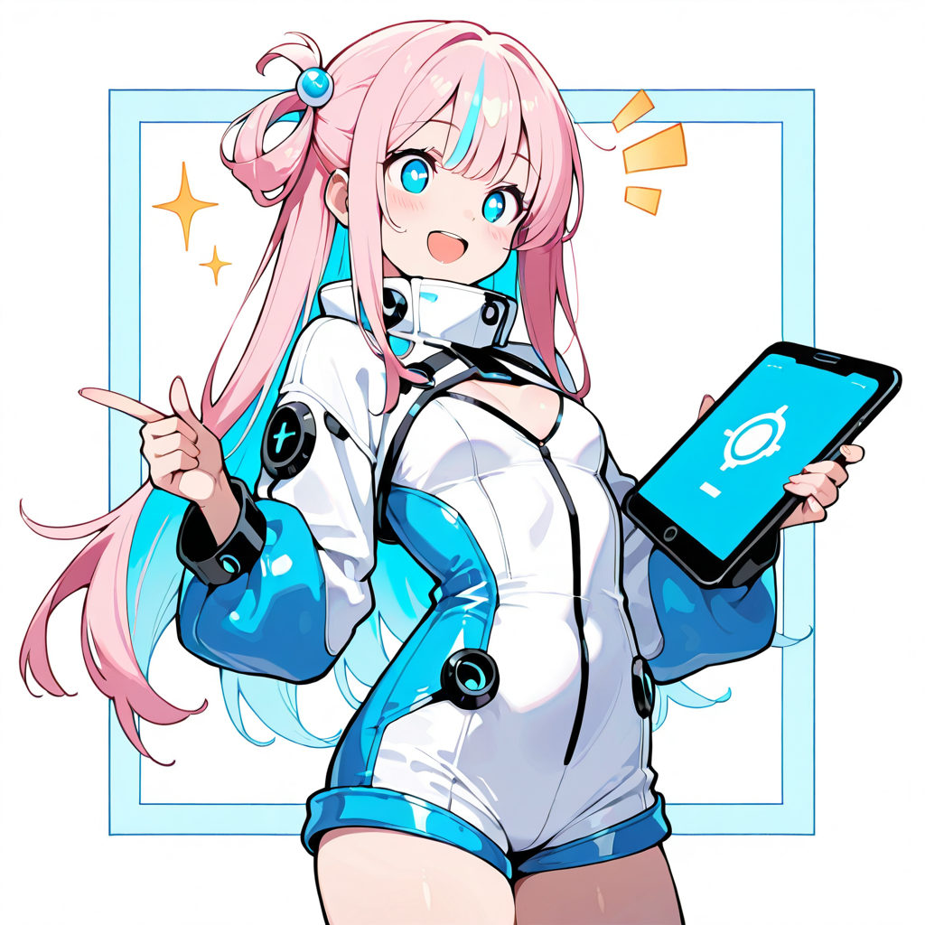 サクラがスペックを解説するイラスト