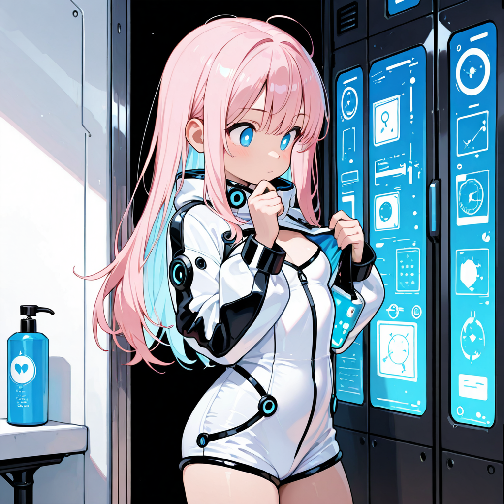 サクラが考え込んでいるイラスト