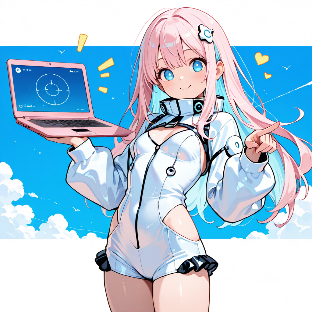 サクラがおすすめポーズをしているイラスト