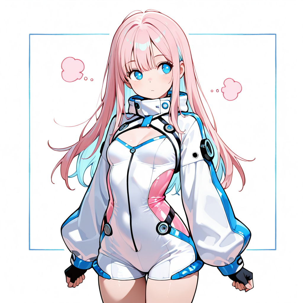 サクラが考え込んでいるイラスト