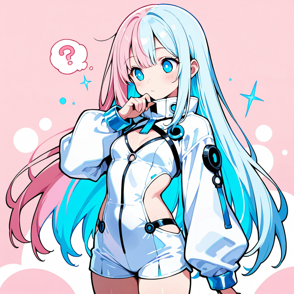 サクラが考え込んでいるイラスト