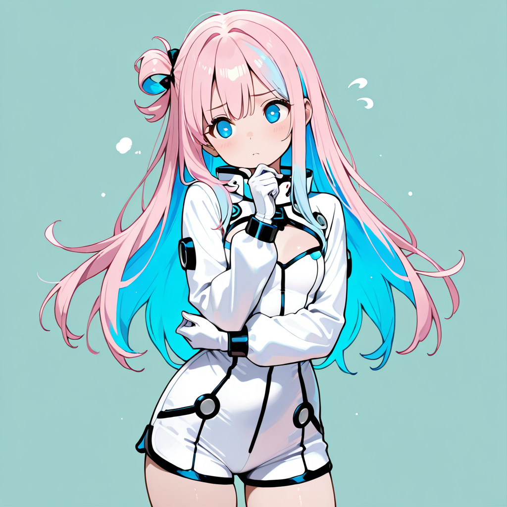 サクラが考え込んでいるイラスト