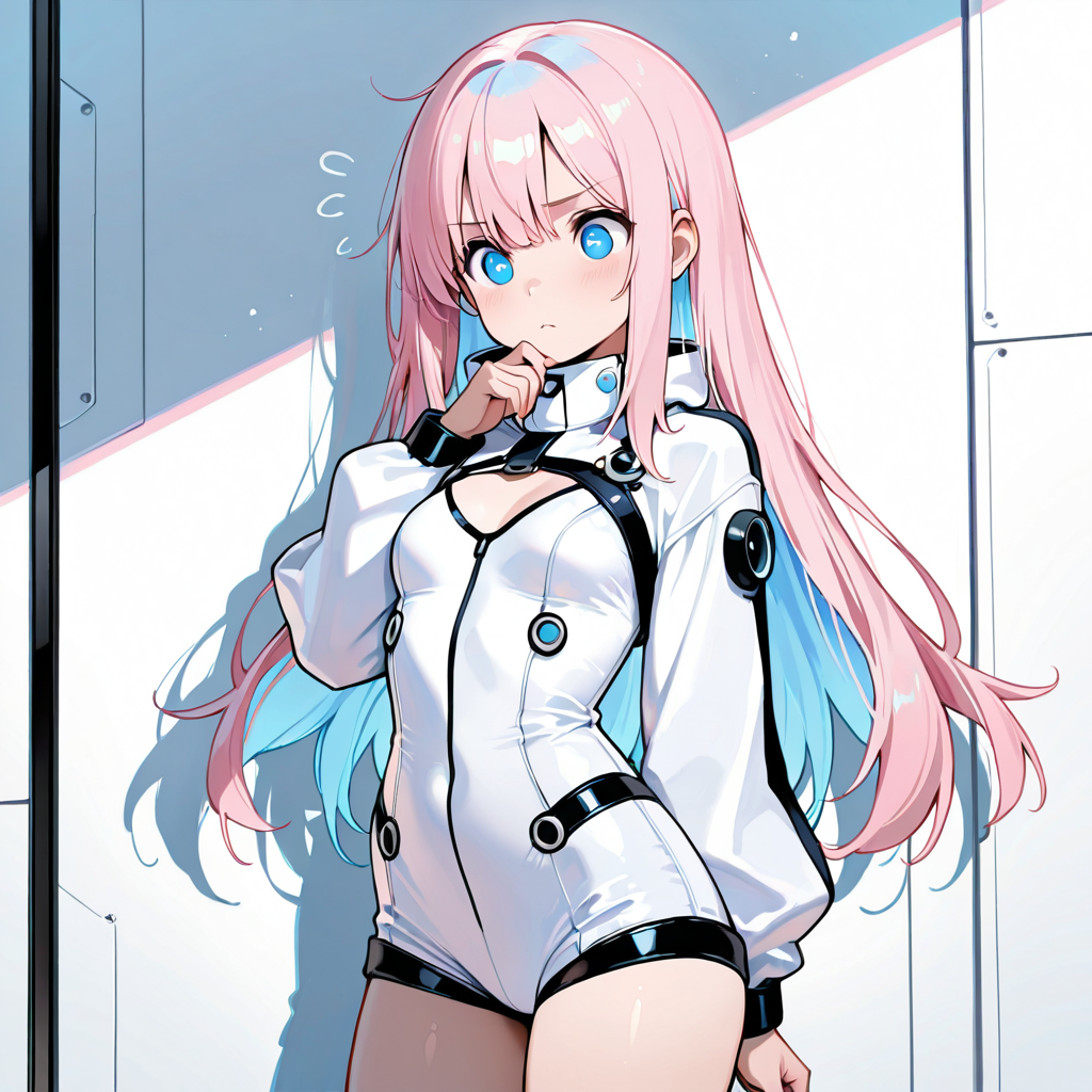 サクラが考え込んでいるイラスト