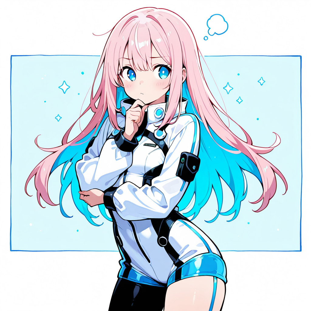 サクラが考え込んでいるイラスト