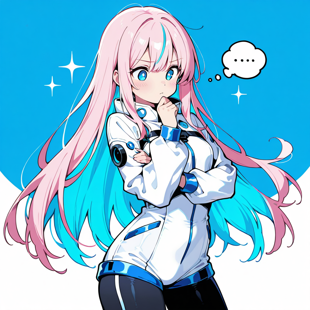 サクラが考え込んでいるイラスト