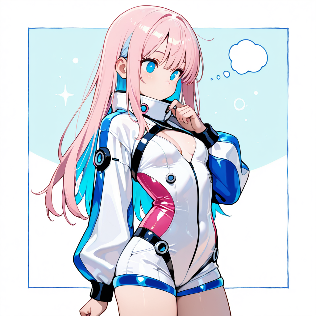 サクラが考え込んでいるイラスト