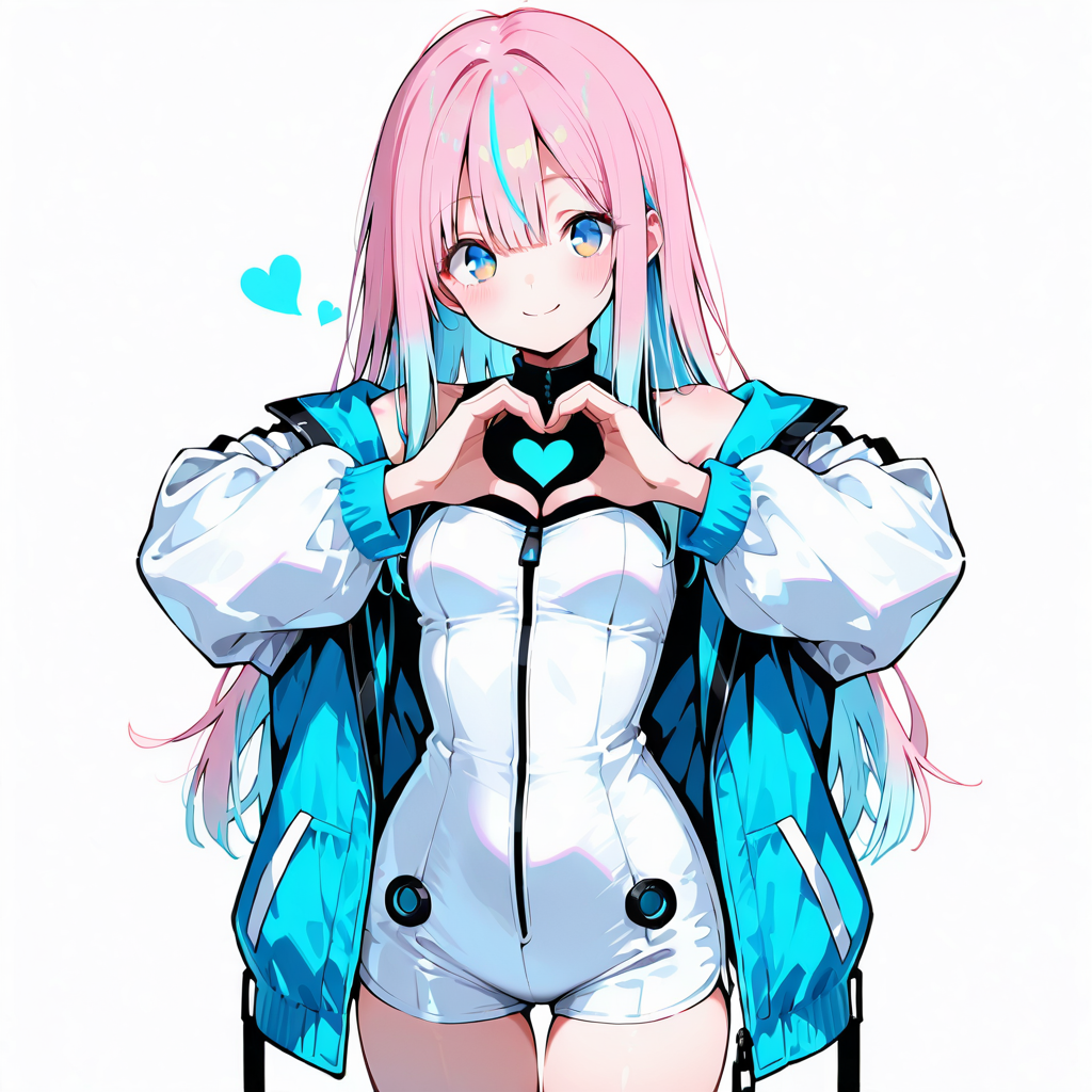 サクラがまとめポーズをしているイラスト