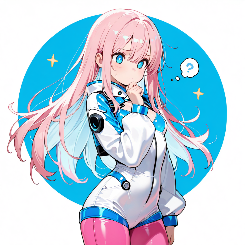 サクラが考え込んでいるイラスト