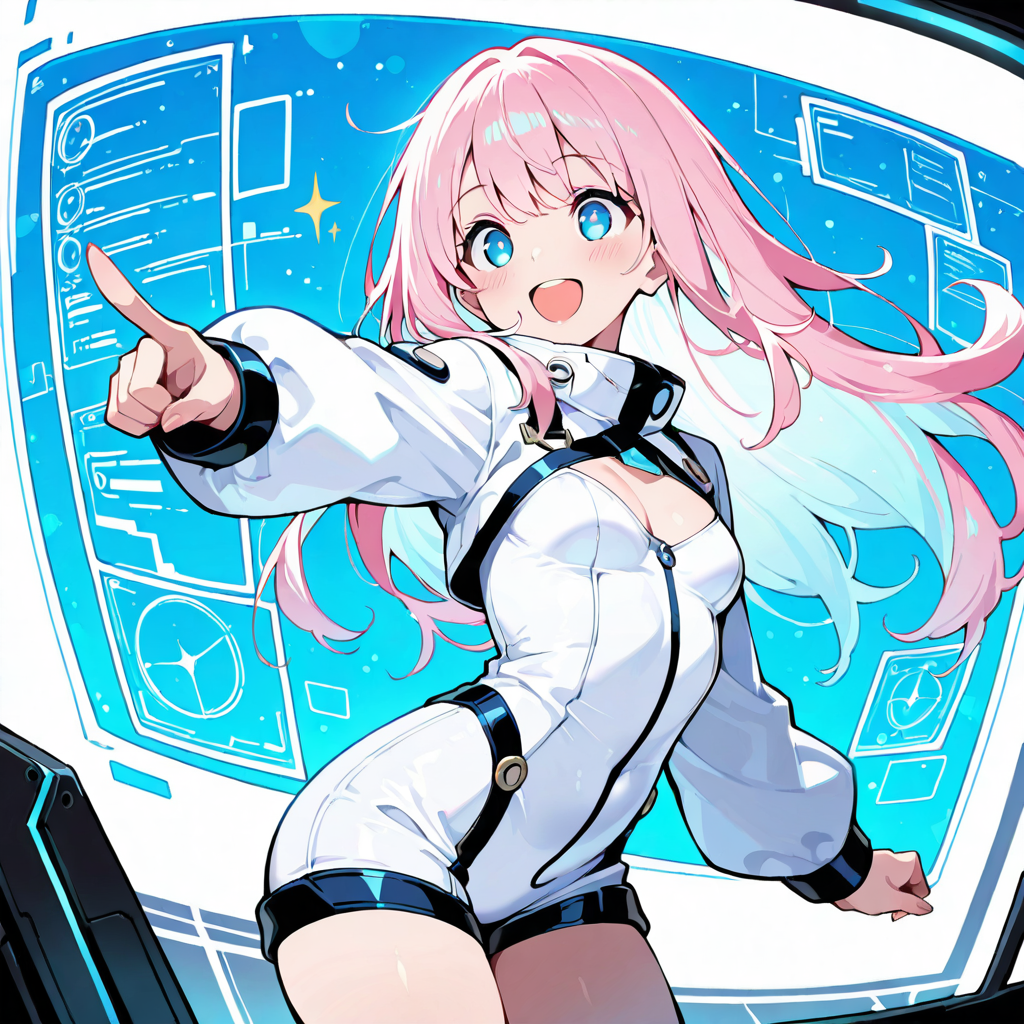 サクラがスペックを解説するイラスト