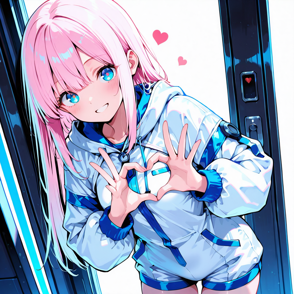 サクラがまとめポーズをしているイラスト