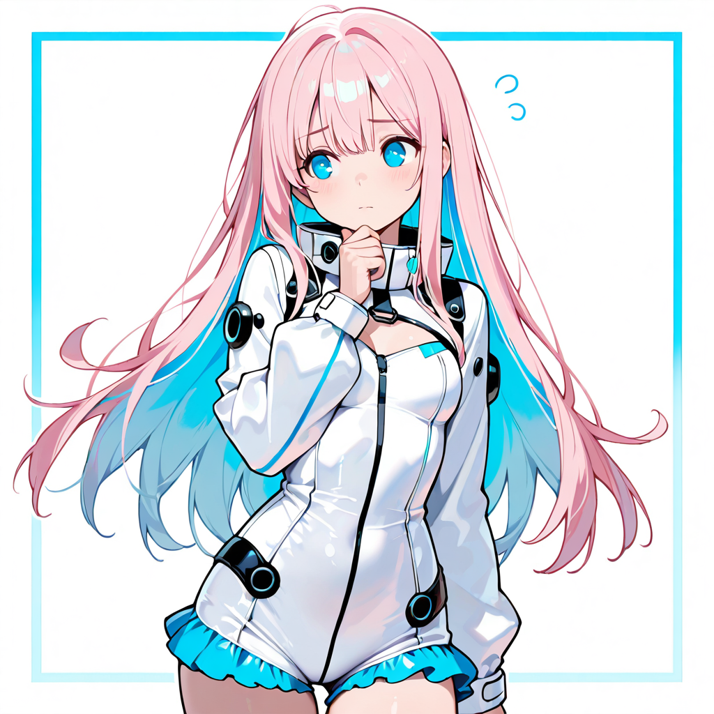 サクラが考え込んでいるイラスト