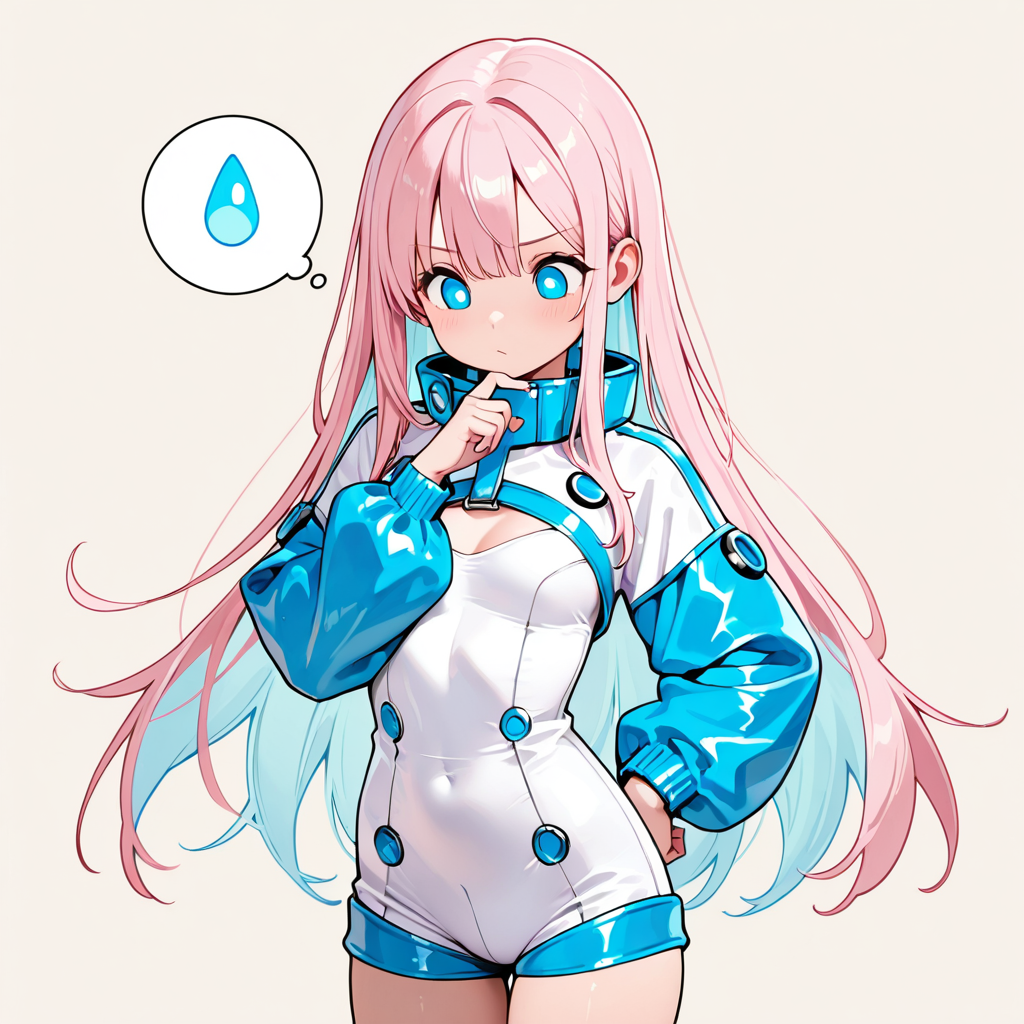 サクラが考え込んでいるイラスト