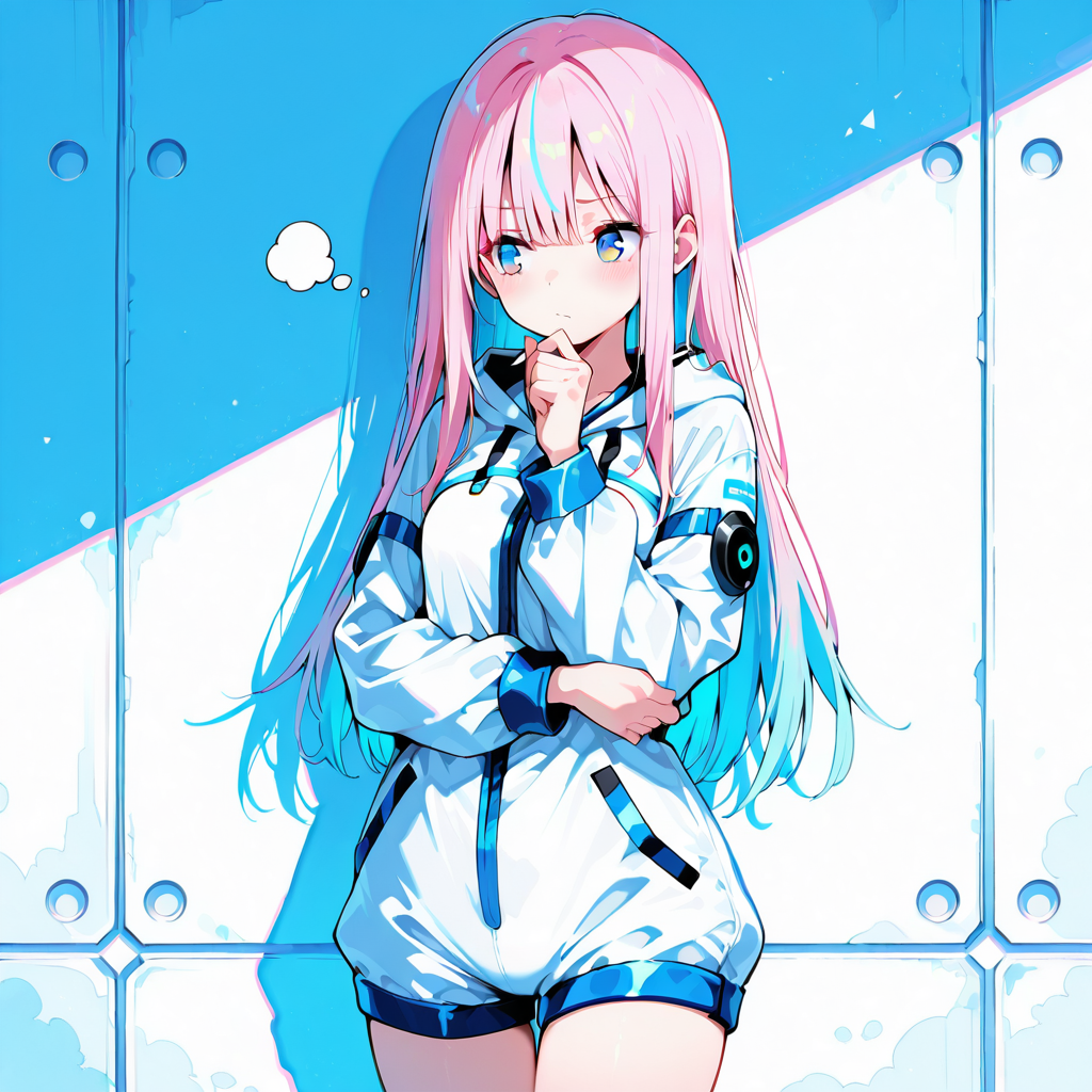 サクラが考え込んでいるイラスト