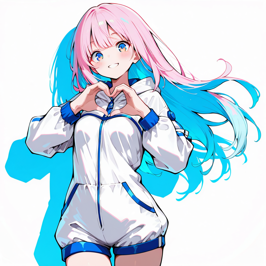 サクラがまとめポーズをしているイラスト