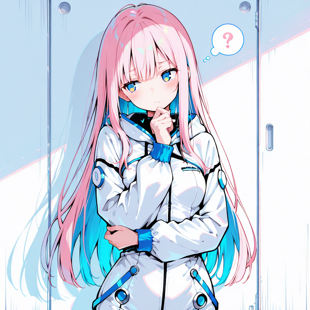サクラが考え込んでいるイラスト