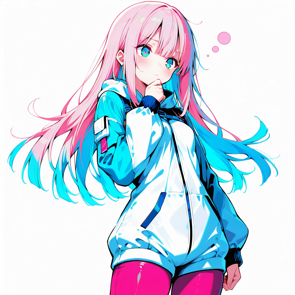 サクラが考え込んでいるイラスト