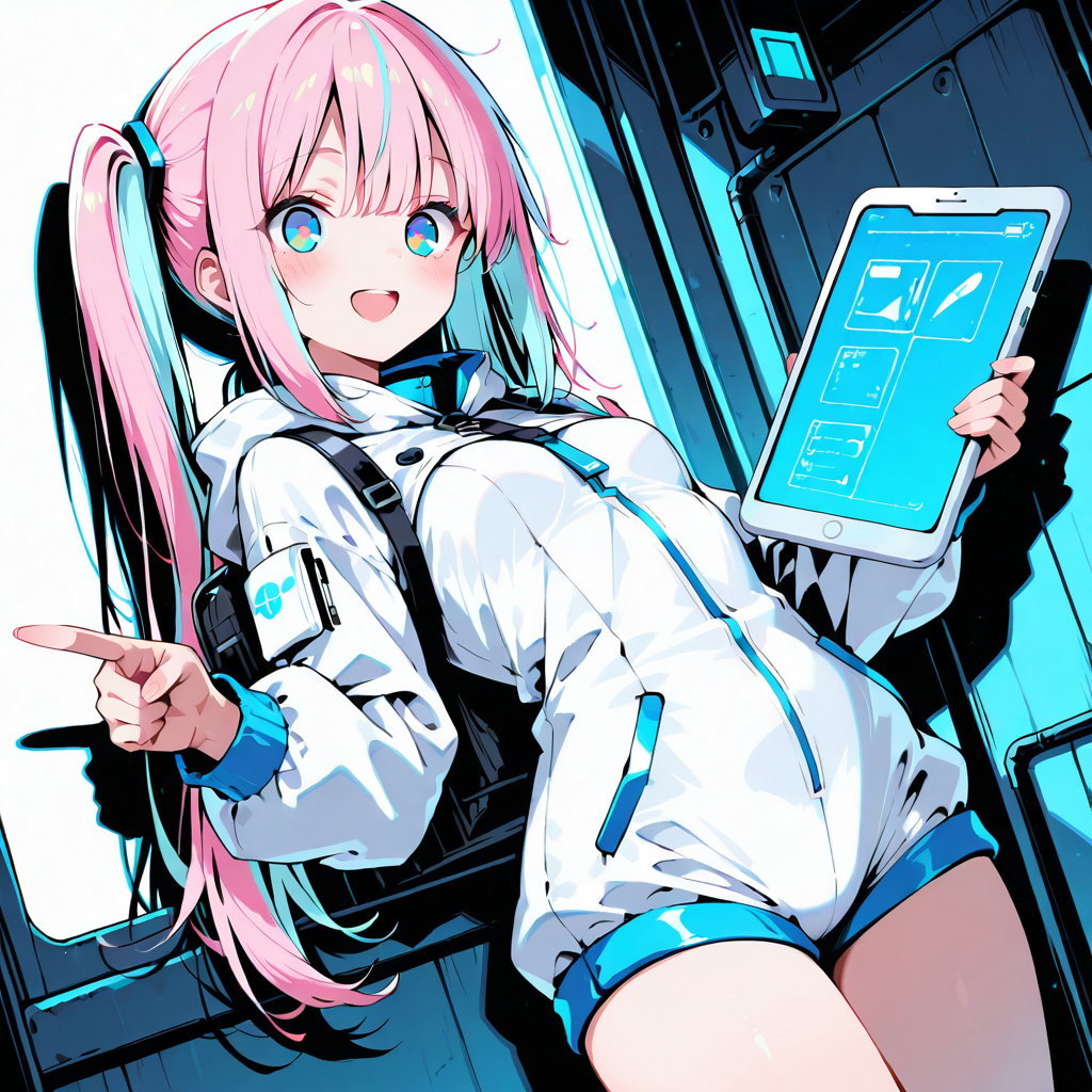 サクラがスペックを解説するイラスト