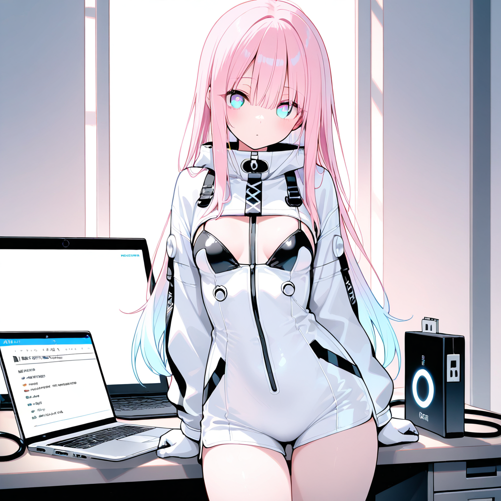 サクラがLANアダプターを紹介するイラスト