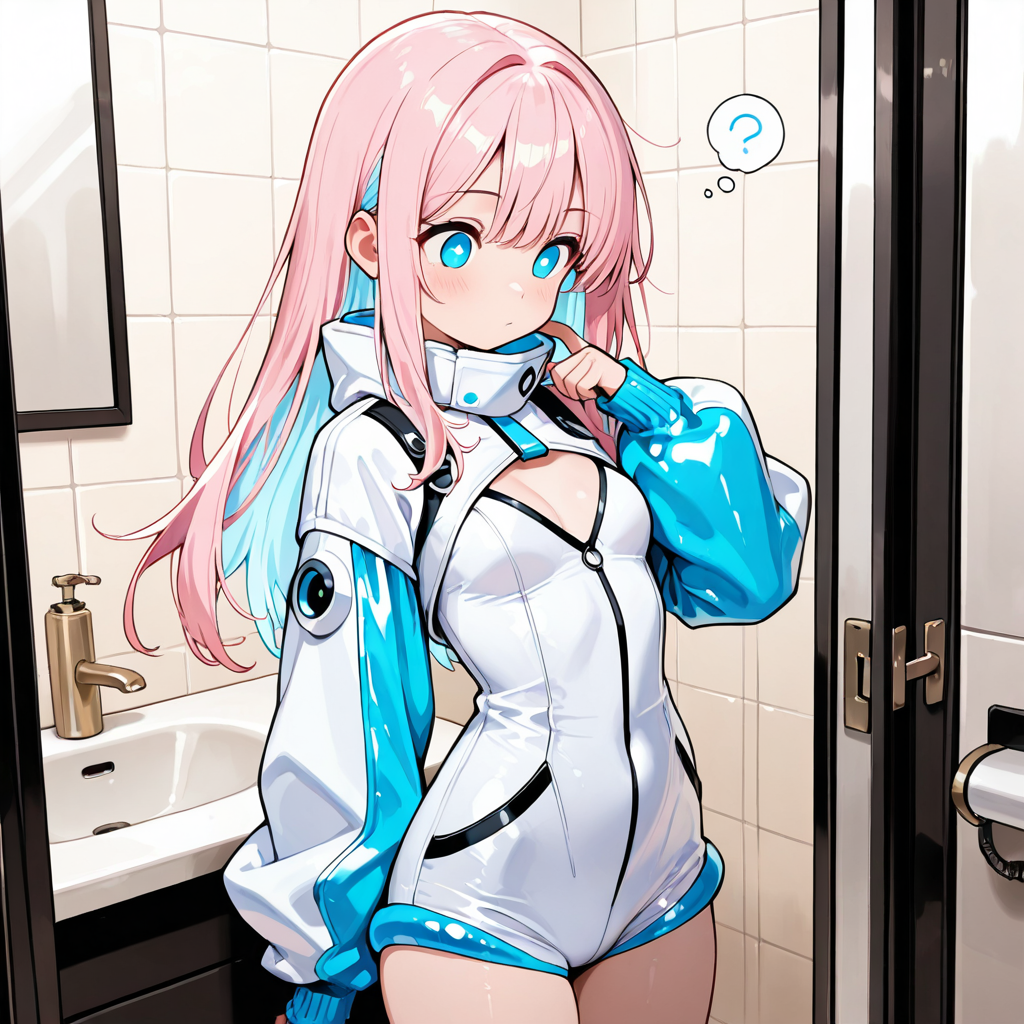 サクラが考え込んでいるイラスト